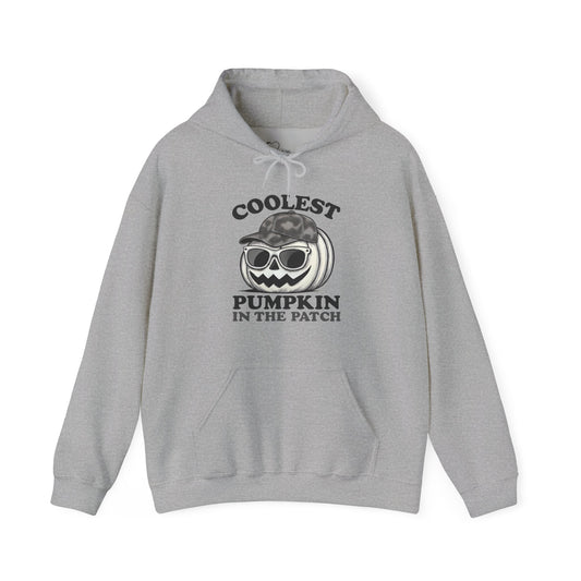 Coolest Pumpkin in the Patch – Monochrome Vibes Edition Hoodie - Modern Halloween Fashion