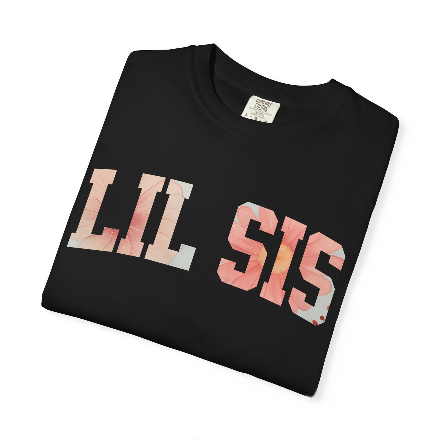Floral "LIL SIS" Graphic T-Shirt – Cute Sister Tee for Girls & Teens