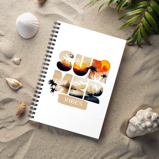 Summer Vibes Spiral Notebook | Beach Aesthetic Journal