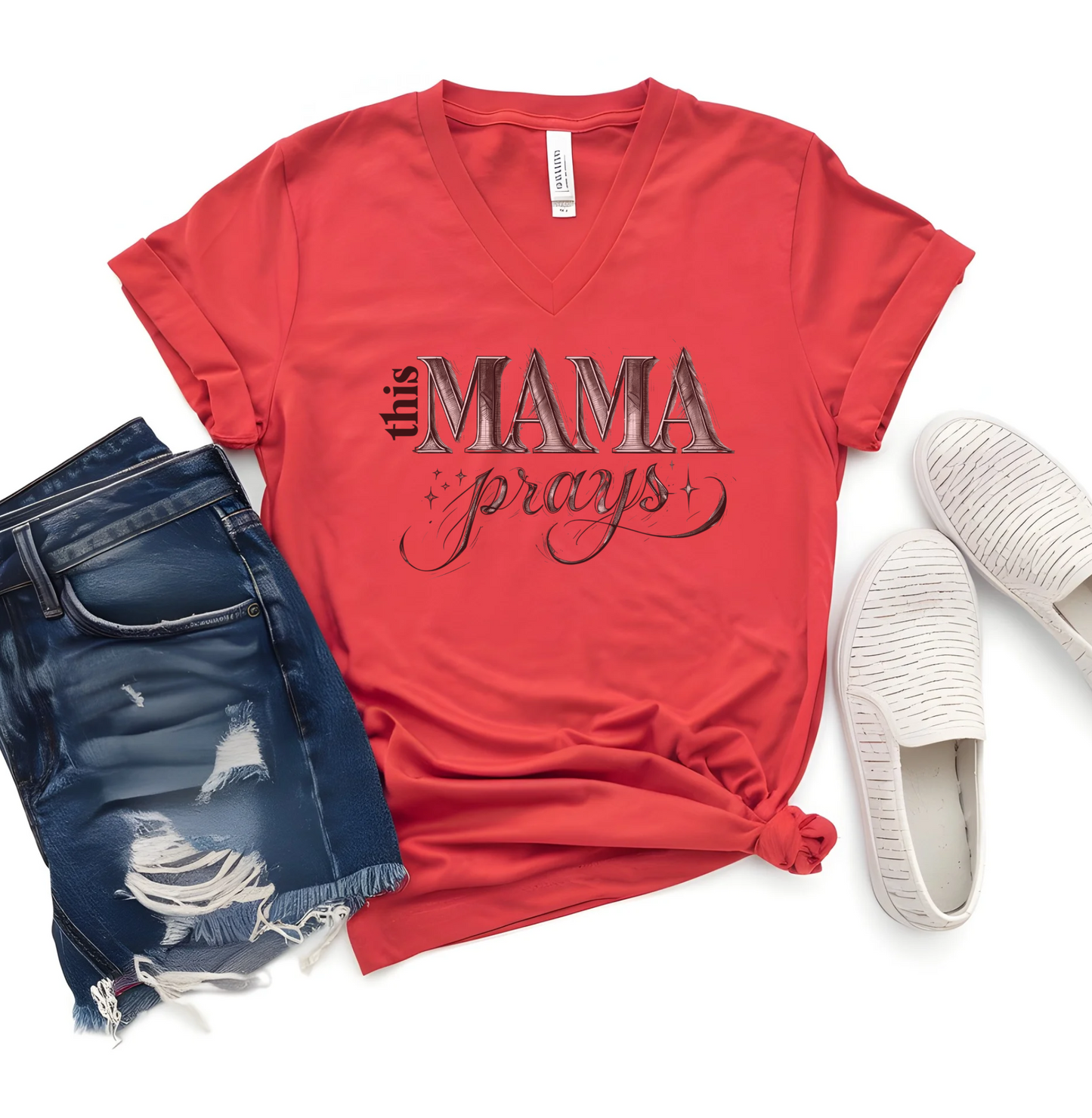 Praying Mom Faith T-Shirt | Christian Mom Graphic Tee