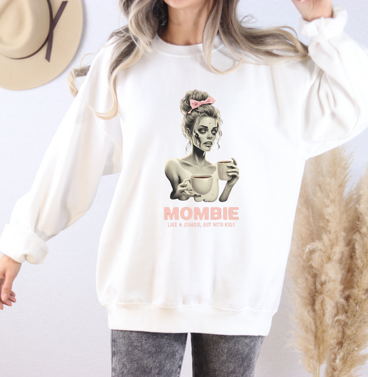Sweatshirt Funny Mombie Graphic Cozy Oversized Mom Life Coffee Lover Fall Outfit Mother's Day Gift