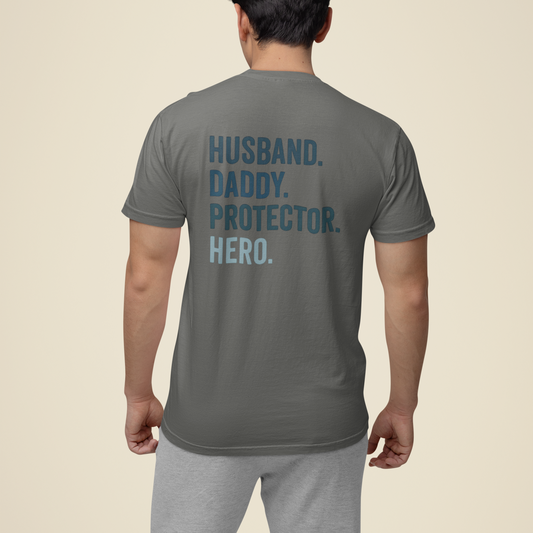 Dad Hero T-Shirt | Father's Day Gift | Husband Daddy Protector Tee | Men's Graphic Shirt