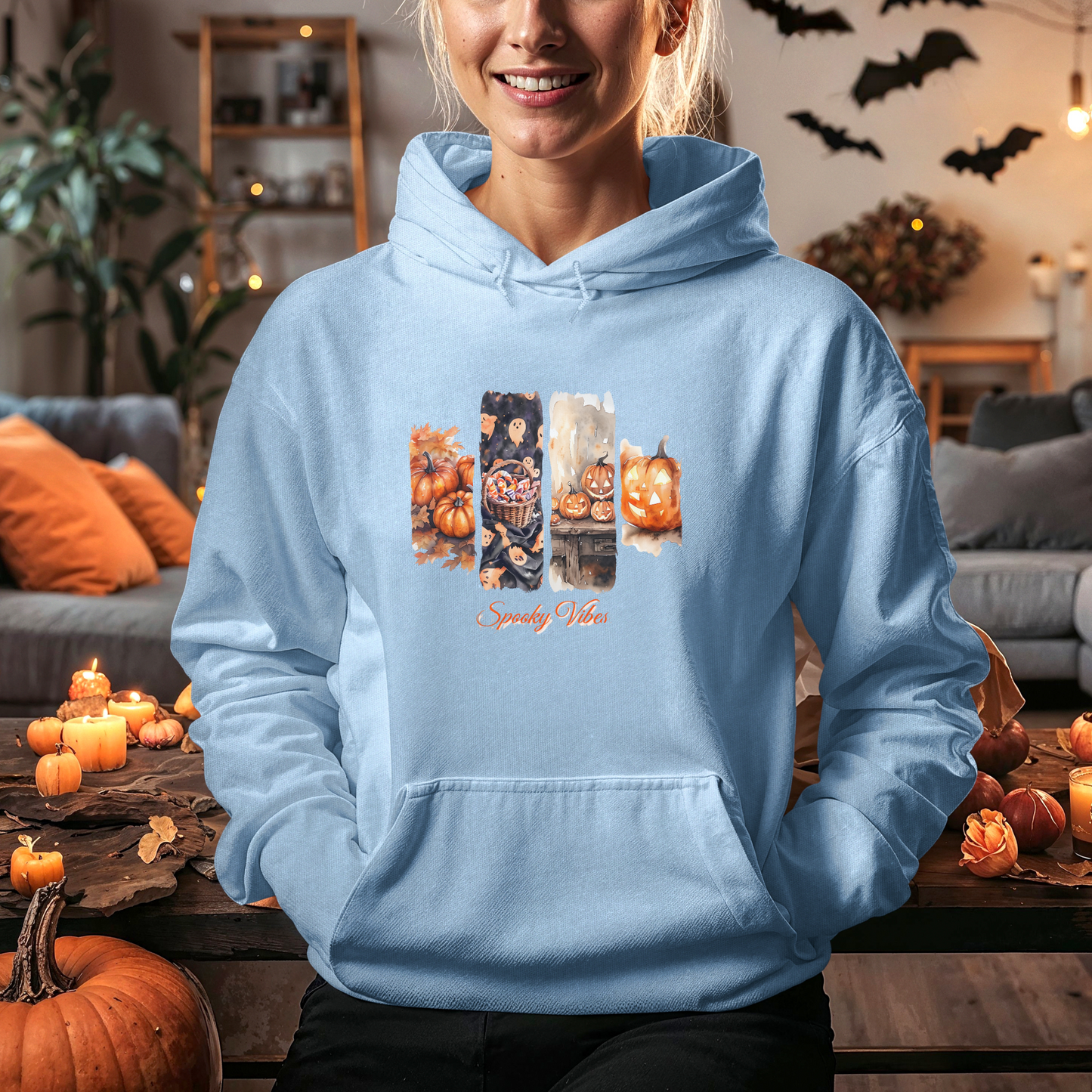Pumpkins Spooky Vibes Hoodie - Halloween Fall Fashion