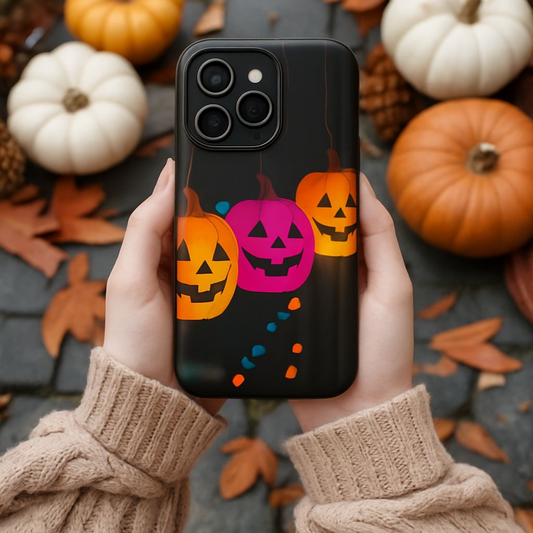 Pumpkin Party Lights MagSafe Phone Case - Festive Halloween iPhone Protection