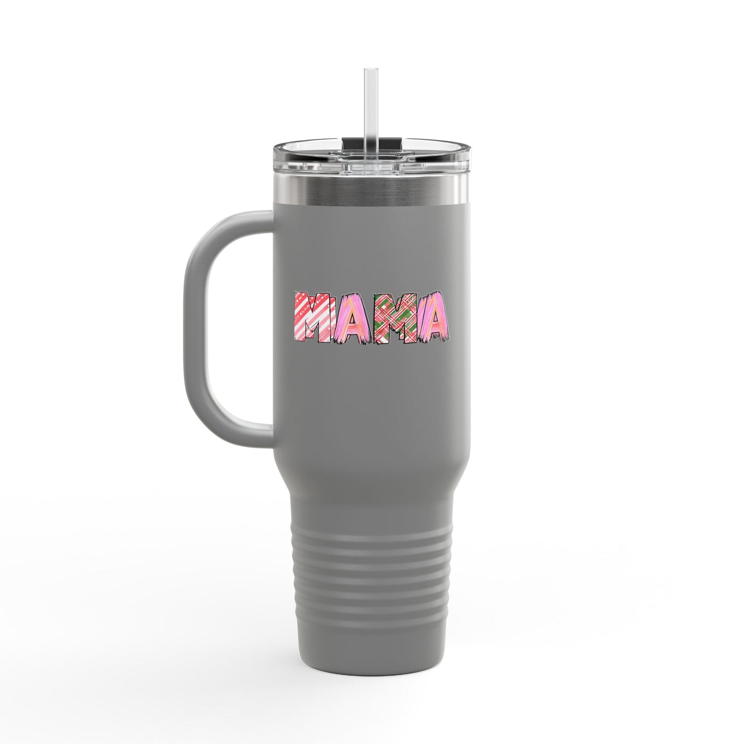 40oz Plaid Mama Tumbler | Mom Handle Cup | Mother's Day Gift