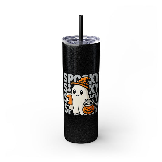 Witchy Sips & Pumpkin Pals 20oz Skinny Tumbler - Kawaii Halloween Witch Drinkware