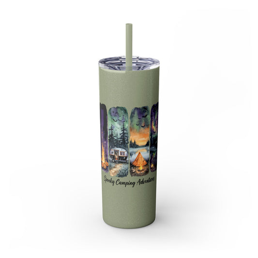 Spooky Camping Adventures 20oz Skinny Tumbler - Halloween Outdoor Drinkware