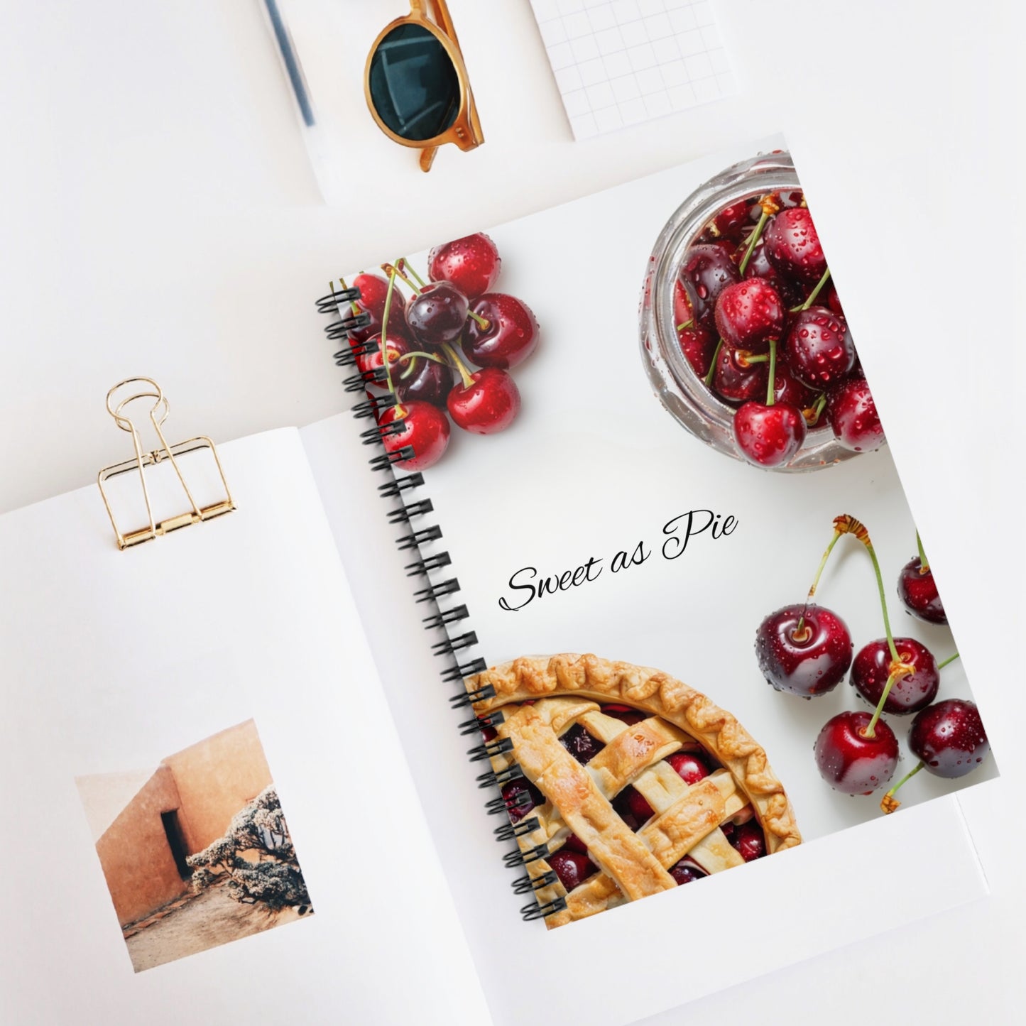 "Sweet as Pie" Cherry Notebook | A5 Spiral Journal | Baking Lover Gift | Creative Corner Collection