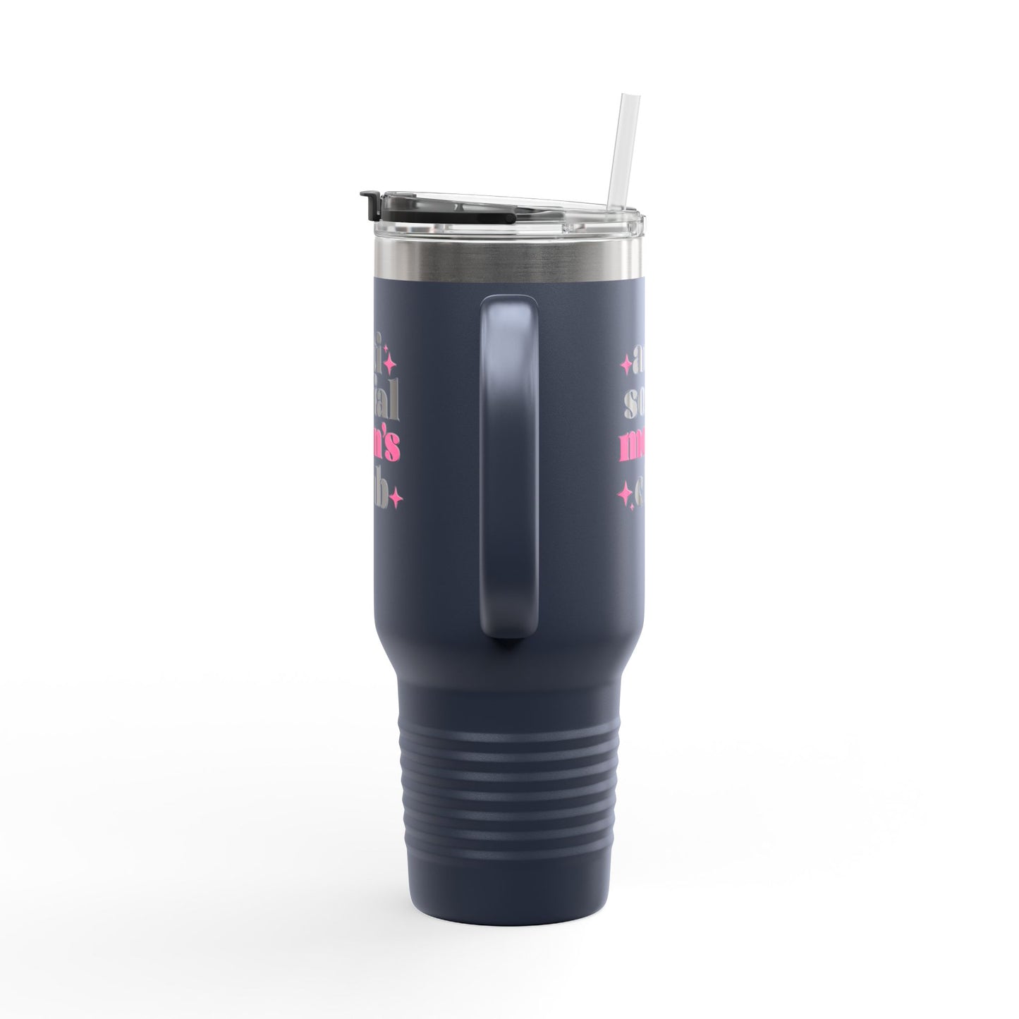 40oz Anti Social Mom Tumbler | Insulated Handle Cup | Introvert Mom Gift