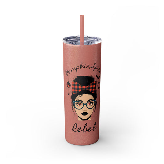 Pumpkin Spice Rebel 20oz Skinny Tumbler - Edgy Modern Witch Drinkware