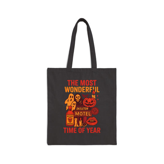 The Most Wonderful Time of Year Trick or Treat Tote Bag - Halloween Celebration Canvas Bag