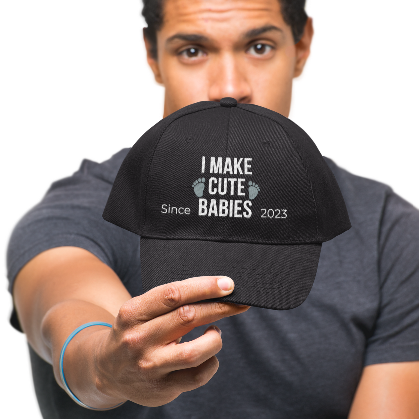 "I Make Cute Babies" Personalized Dad Hat | Custom Year | Funny Parent Gift | New Parent Baseball Cap