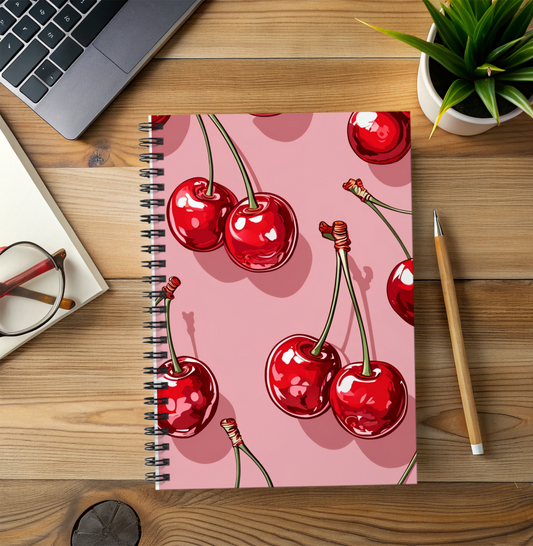 Cherry Spiral Notebook | Pink A5 Journal