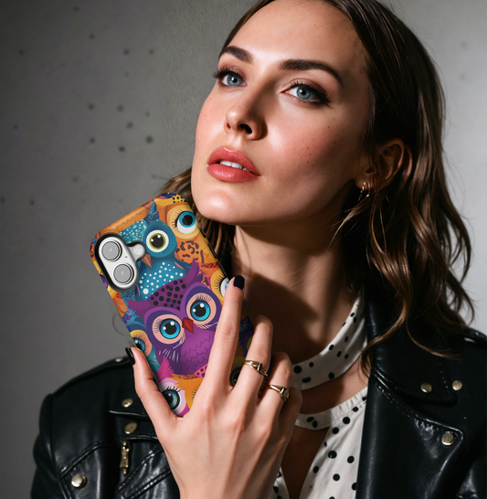 Colorful Owl Phone Case | Artistic Bird Design